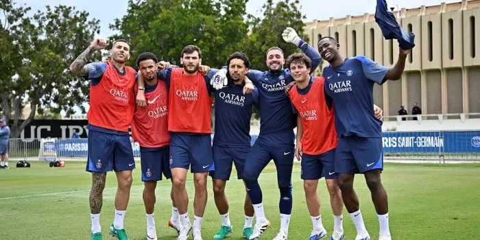 Joueurs du PSG à l’entraînement avant le match PSG – Marseille en direct